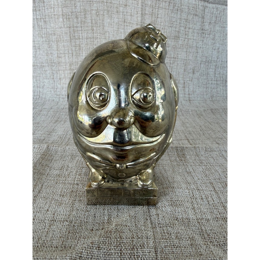 Oneida Humpty Dumpty Coin Bank Silver Vintage Nursery Decor 1994